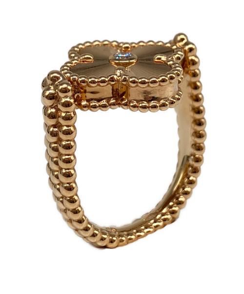 VAN CLEEF & ARPELS（ヴァンクリーフ＆アーペル）VAN CLEEF & ARPELS (ヴァンクリーフ＆アーペル) リバーシブルリング カーネリアン/ギヨシェ1Pダイヤ サイズ:50/9号の古着・服飾アイテム