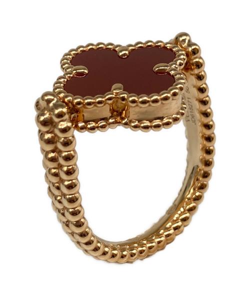 VAN CLEEF & ARPELS（ヴァンクリーフ＆アーペル）VAN CLEEF & ARPELS (ヴァンクリーフ＆アーペル) リバーシブルリング カーネリアン/ギヨシェ1Pダイヤ サイズ:50/9号の古着・服飾アイテム