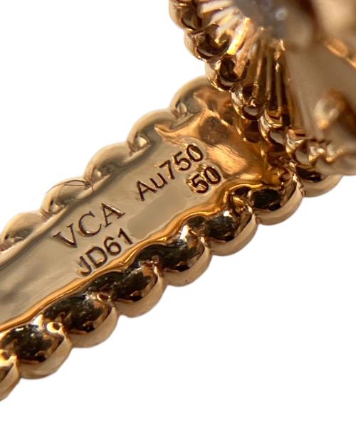 VAN CLEEF & ARPELS（ヴァンクリーフ＆アーペル）VAN CLEEF & ARPELS (ヴァンクリーフ＆アーペル) リバーシブルリング カーネリアン/ギヨシェ1Pダイヤ サイズ:50/9号の古着・服飾アイテム