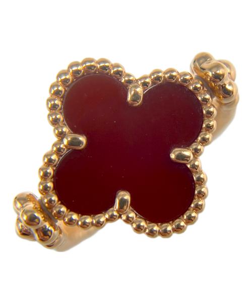 VAN CLEEF & ARPELS（ヴァンクリーフ＆アーペル）VAN CLEEF & ARPELS (ヴァンクリーフ＆アーペル) リバーシブルリング カーネリアン/ギヨシェ1Pダイヤ サイズ:50/9号の古着・服飾アイテム