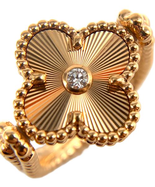 VAN CLEEF & ARPELS（ヴァンクリーフ＆アーペル）VAN CLEEF & ARPELS (ヴァンクリーフ＆アーペル) リバーシブルリング カーネリアン/ギヨシェ1Pダイヤ サイズ:50/9号の古着・服飾アイテム