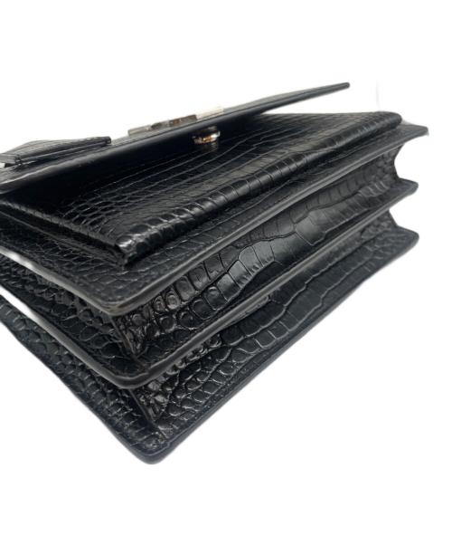 Saint Laurent Paris（サンローランパリ）Saint Laurent Paris (サンローランパリ) サンセット クロコ型押し ミディアム ショルダーバッグ ブラック サイズ:ミディアムの古着・服飾アイテム