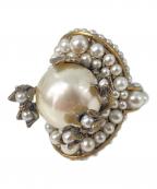 GUCCIグッチ）の古着「パールデザインリング」｜ゴールド×パール