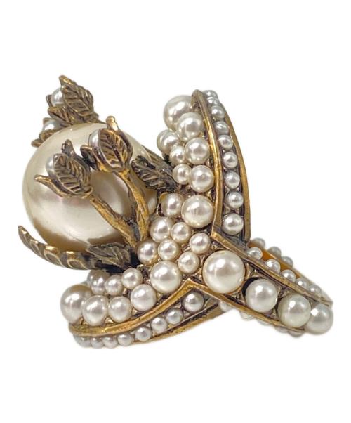 GUCCI（グッチ）GUCCI (グッチ) パールデザインリング ゴールド×パール サイズ:8号の古着・服飾アイテム