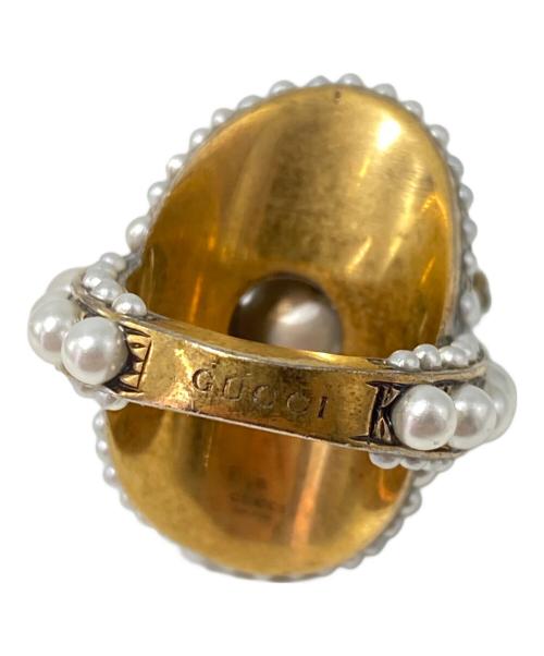 GUCCI（グッチ）GUCCI (グッチ) パールデザインリング ゴールド×パール サイズ:8号の古着・服飾アイテム