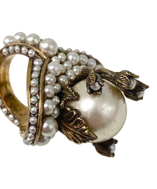 GUCCI（グッチ）GUCCI (グッチ) パールデザインリング ゴールド×パール サイズ:8号の古着・服飾アイテム