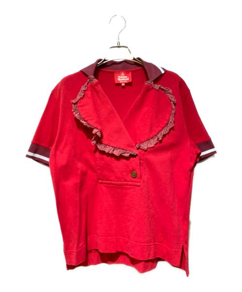 Vivienne Westwood（ヴィヴィアンウエストウッド）Vivienne Westwood (ヴィヴィアンウエストウッド) ラブポロシャツ レッド サイズ:00の古着・服飾アイテム