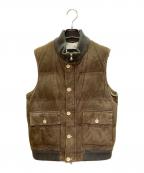 Cinquantaチンクワンタ）の古着「ゴートレザーダウンベスト」｜ブラウン