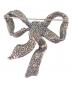 GUCCI (グッチ) ラインストーンリボンブローチ シルバー：18000円