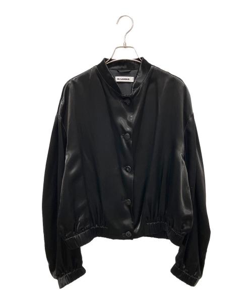 JIL SANDER（ジルサンダー）JIL SANDER (ジルサンダー) 19SS Jil Sander Logo-back Satin Bomber Jacket In Black ブラック サイズ:34の古着・服飾アイテム