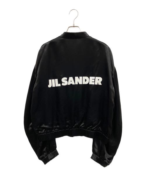 JIL SANDER（ジルサンダー）JIL SANDER (ジルサンダー) 19SS Jil Sander Logo-back Satin Bomber Jacket In Black ブラック サイズ:34の古着・服飾アイテム