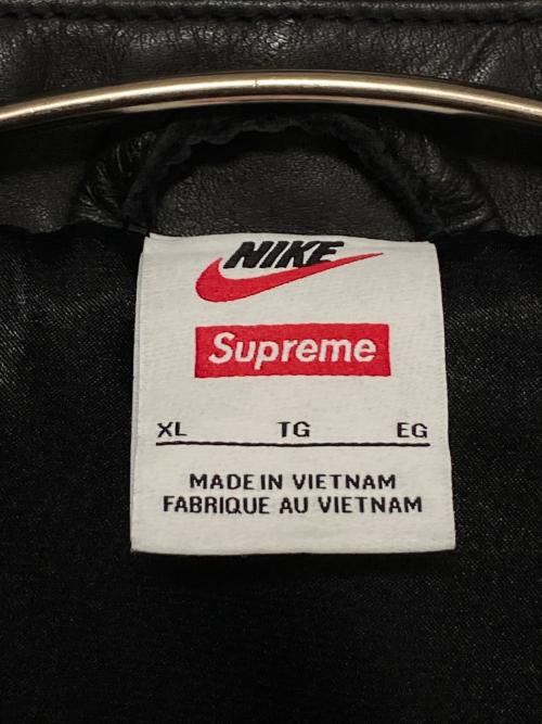 SUPREME（シュプリーム）SUPREME (シュプリーム) NIKE (ナイキ) Leather Varsity Jacket ブラック サイズ:XLの古着・服飾アイテム