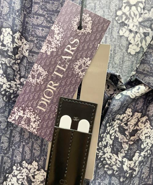 Dior（ディオール）Dior (ディオール) Denim Tears (デニムティアーズ) 23AW シルク シャツ ネイビー サイズ:39の古着・服飾アイテム