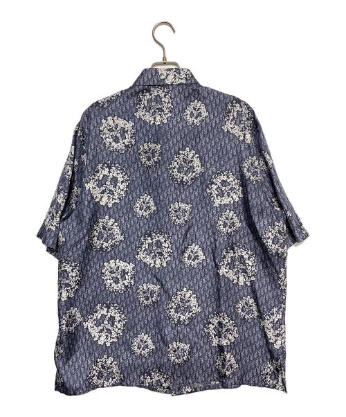 Dior（ディオール）Dior (ディオール) Denim Tears (デニムティアーズ) シルク総柄シャツ ネイビー サイズ:39の古着・服飾アイテム