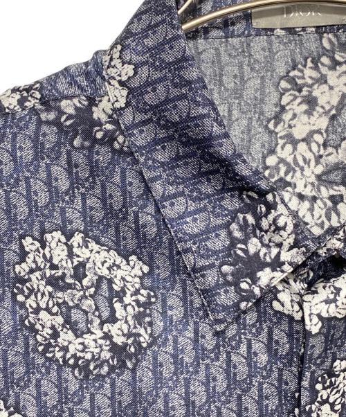 Dior（ディオール）Dior (ディオール) Denim Tears (デニムティアーズ) シルク総柄シャツ ネイビー サイズ:39の古着・服飾アイテム