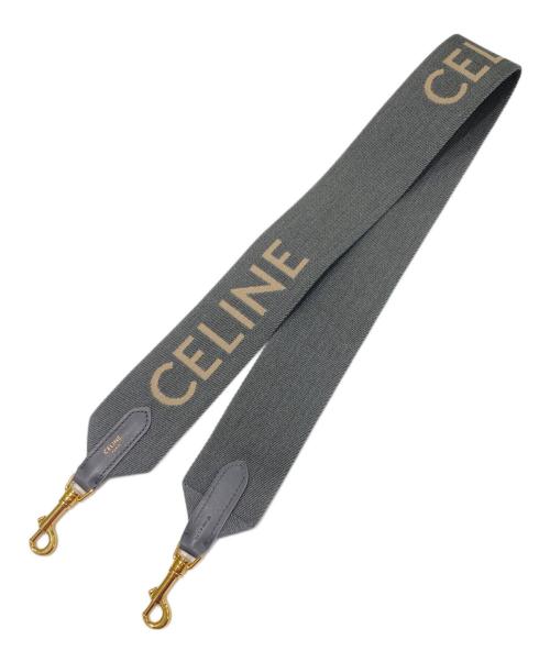 CELINE（セリーヌ）CELINE (セリーヌ) ジャガード ロングストラップ グレー×ピンクの古着・服飾アイテム
