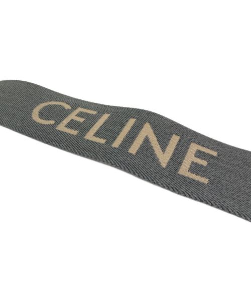 CELINE（セリーヌ）CELINE (セリーヌ) ジャガード ロングストラップ グレー×ピンクの古着・服飾アイテム