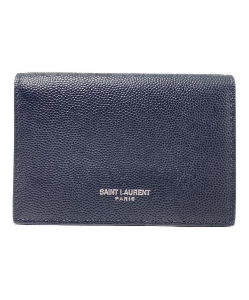 Saint Laurent Paris（サンローランパリ）Saint Laurent Paris (サンローランパリ) 二つ折りカードケース ブラックの古着・服飾アイテム