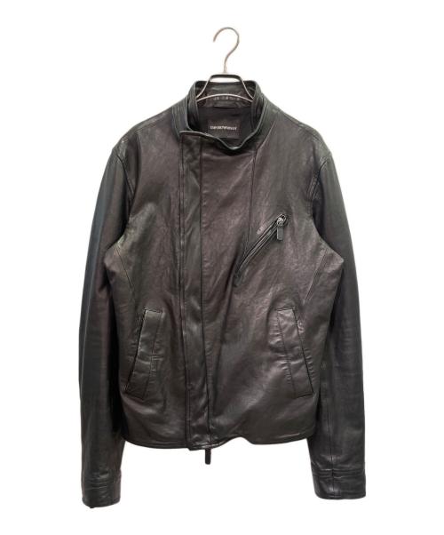 EMPORIO ARMANI（エンポリオアルマーニ）EMPORIO ARMANI (エンポリオアルマーニ) ライダース ジャケット ブラック サイズ:50の古着・服飾アイテム
