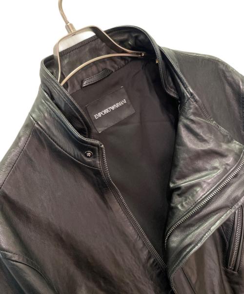 EMPORIO ARMANI（エンポリオアルマーニ）EMPORIO ARMANI (エンポリオアルマーニ) ライダース ジャケット ブラック サイズ:50の古着・服飾アイテム