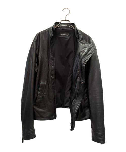 EMPORIO ARMANI（エンポリオアルマーニ）EMPORIO ARMANI (エンポリオアルマーニ) ライダース ジャケット ブラック サイズ:50の古着・服飾アイテム