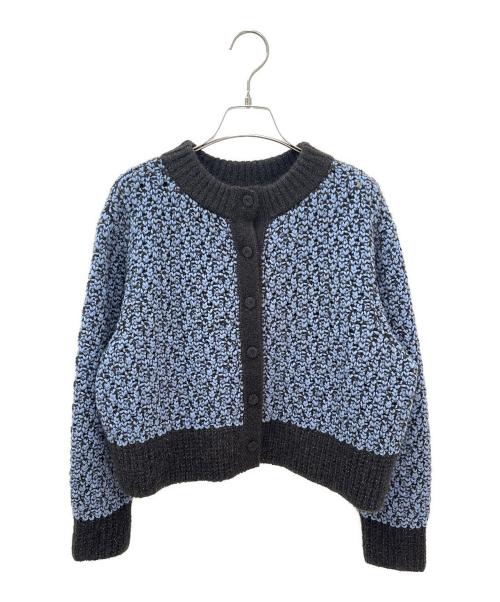 ANTEPRIMA（アンテプリマ）ANTEPRIMA (アンテプリマ) アルパカ混カーディガン ブラウン×ブルー サイズ:38の古着・服飾アイテム