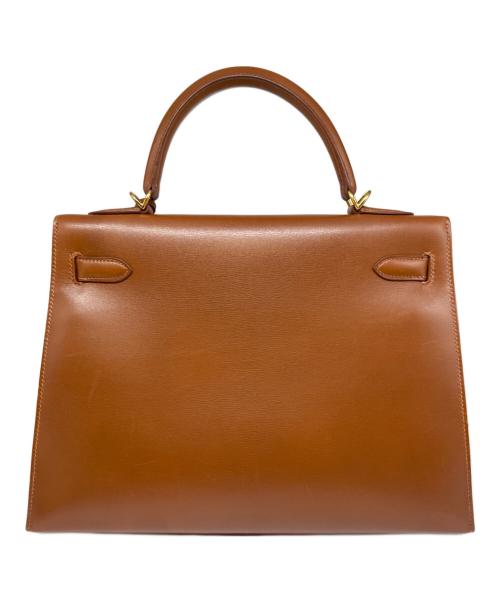 HERMES（エルメス）HERMES (エルメス) ケリー32 外縫い/ギロッシュ金具/ボックスカーフ/ブラウン/□G刻印 ブラウン サイズ:32の古着・服飾アイテム