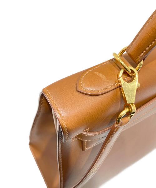 HERMES（エルメス）HERMES (エルメス) ケリー32 外縫い/ギロッシュ金具/ボックスカーフ/ブラウン/□G刻印 ブラウン サイズ:32の古着・服飾アイテム