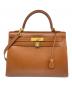 HERMES（エルメス）の古着「ケリー32 外縫い/ギロッシュ金具/ボックスカーフ/ブラウン/□G刻印」｜ブラウン