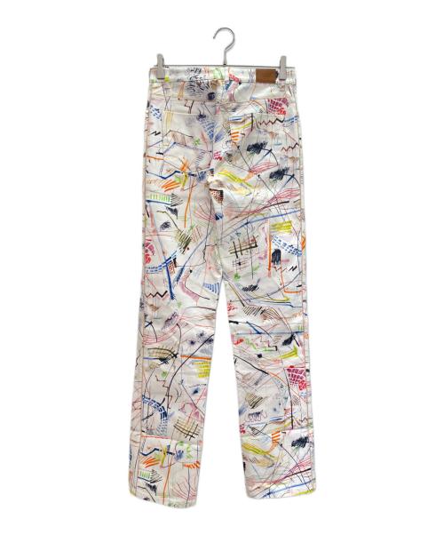 HERMES（エルメス）HERMES (エルメス) 総柄 デニムパンツ ホワイト（マルチカラー） サイズ:34の古着・服飾アイテム