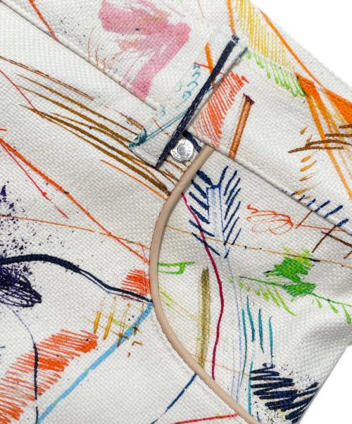 HERMES（エルメス）HERMES (エルメス) 総柄 デニムパンツ ホワイト（マルチカラー） サイズ:34の古着・服飾アイテム