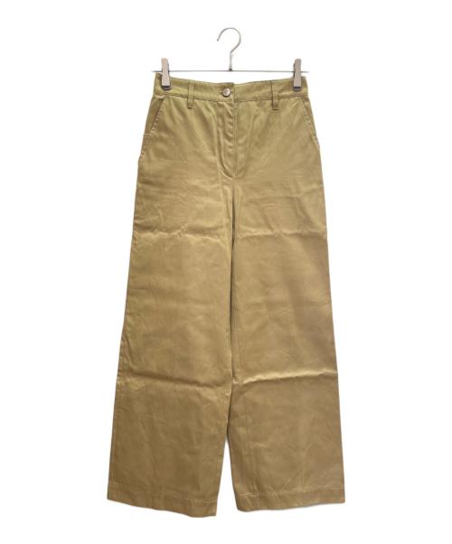 PRADA（プラダ）PRADA (プラダ) プレート付 ワイドパンツ ベージュ サイズ:36の古着・服飾アイテム