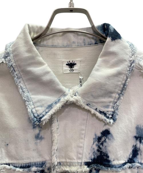 Christian Dior（クリスチャン ディオール）Christian Dior (クリスチャン ディオール) Bee刺繍 デニムジャケット ホワイト×ブルー サイズ:34の古着・服飾アイテム