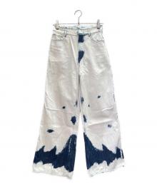 Christian Dior（クリスチャン ディオール）の古着「ワイドデニムパンツ」｜ホワイト×ブルー