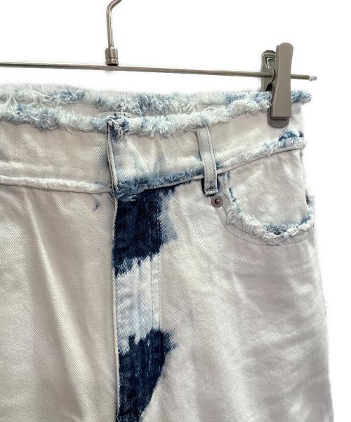 Christian Dior（クリスチャン ディオール）Christian Dior (クリスチャン ディオール) ワイドデニムパンツ ホワイト×ブルー サイズ:34の古着・服飾アイテム