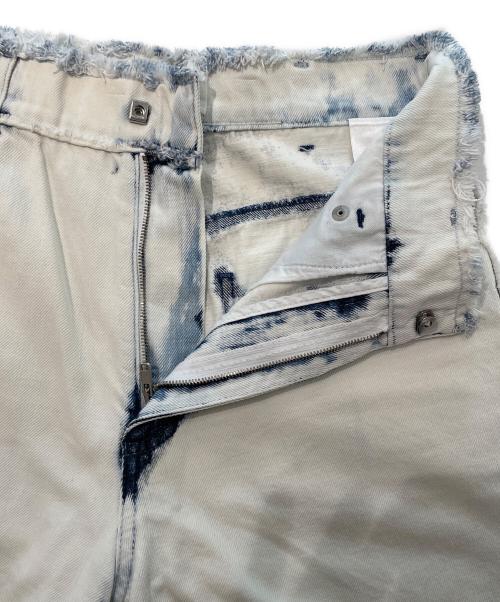 Christian Dior（クリスチャン ディオール）Christian Dior (クリスチャン ディオール) ワイドデニムパンツ ホワイト×ブルー サイズ:34の古着・服飾アイテム