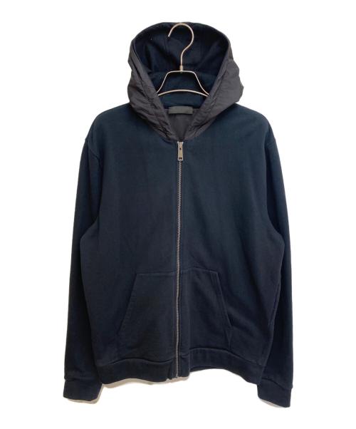 PRADA（プラダ）PRADA (プラダ) ナイロン切替ジップフーディー ブラック サイズ:Lの古着・服飾アイテム