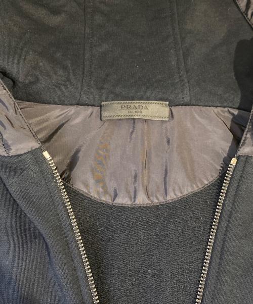 PRADA（プラダ）PRADA (プラダ) ナイロン切替ジップフーディー ブラック サイズ:Lの古着・服飾アイテム