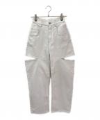 Martin Margiela1マルタンマルジェラ1）の古着「スラッシュディテールカットオフデニムパンツ」｜ホワイト