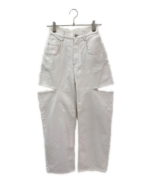 Martin Margiela1（マルタンマルジェラ1）Martin Margiela1 (マルタンマルジェラ1) スラッシュディテールカットオフデニムパンツ ホワイト サイズ:36の古着・服飾アイテム