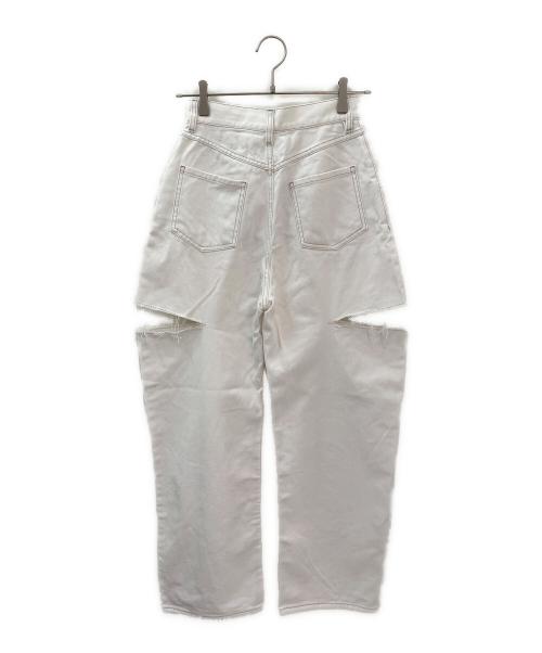 Martin Margiela1（マルタンマルジェラ1）Martin Margiela1 (マルタンマルジェラ1) スラッシュディテールカットオフデニムパンツ ホワイト サイズ:36の古着・服飾アイテム