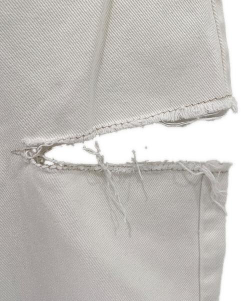Martin Margiela1（マルタンマルジェラ1）Martin Margiela1 (マルタンマルジェラ1) スラッシュディテールカットオフデニムパンツ ホワイト サイズ:36の古着・服飾アイテム