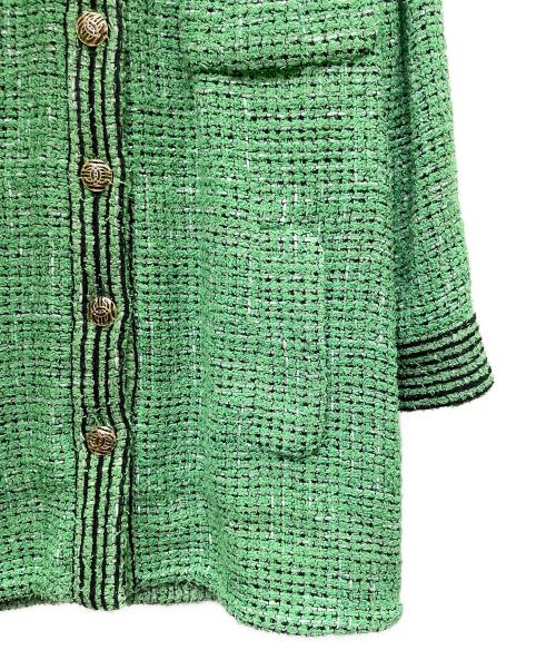 CHANEL（シャネル）CHANEL (シャネル) ココマークボタン ツイードデザインジャケット グリーン サイズ:36の古着・服飾アイテム