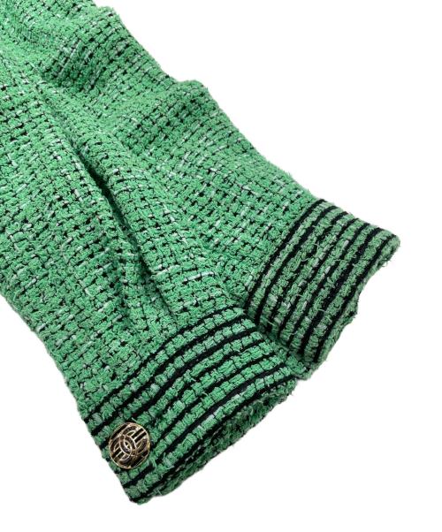 CHANEL（シャネル）CHANEL (シャネル) ココマークボタン ツイードデザインジャケット グリーン サイズ:36の古着・服飾アイテム