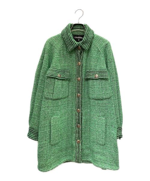 CHANEL（シャネル）CHANEL (シャネル) ツイードジャケット グリーン サイズ:36の古着・服飾アイテム