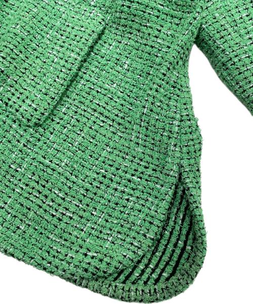 CHANEL（シャネル）CHANEL (シャネル) P70 ココマークボタン ツイードデザインジャケット グリーン サイズ:36の古着・服飾アイテム