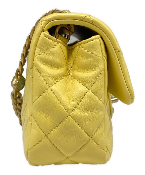 CHANEL（シャネル）CHANEL (シャネル) ミニ マトラッセ ラムスキン イエロー×ゴールド金具 サイズ:ミニの古着・服飾アイテム