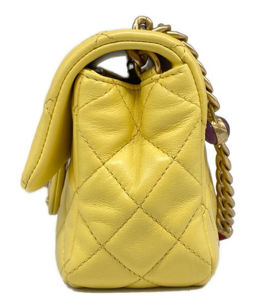 CHANEL（シャネル）CHANEL (シャネル) ミニ マトラッセ ラムスキン イエロー サイズ:ミニの古着・服飾アイテム