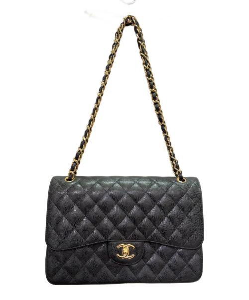 CHANEL（シャネル）CHANEL (シャネル) デカマトラッセ Wフラップ チェーンショルダーバッグ ブラックの古着・服飾アイテム