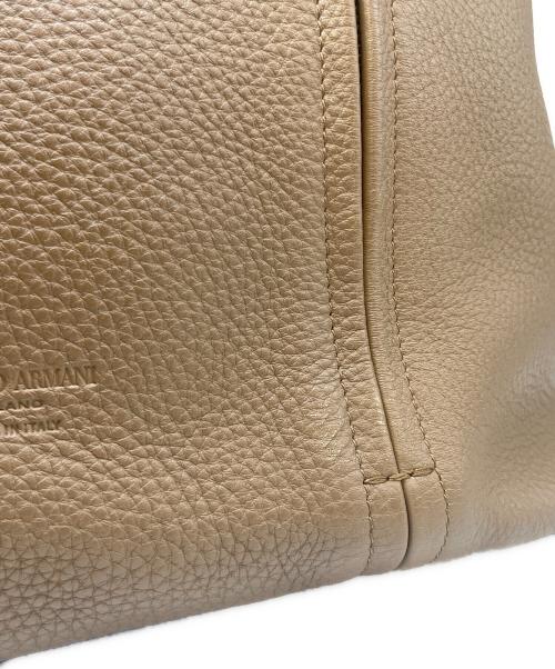 GIORGIO ARMANI（ジョルジョアルマーニ）GIORGIO ARMANI (ジョルジョアルマーニ) レザートートバッグ ブラウンの古着・服飾アイテム